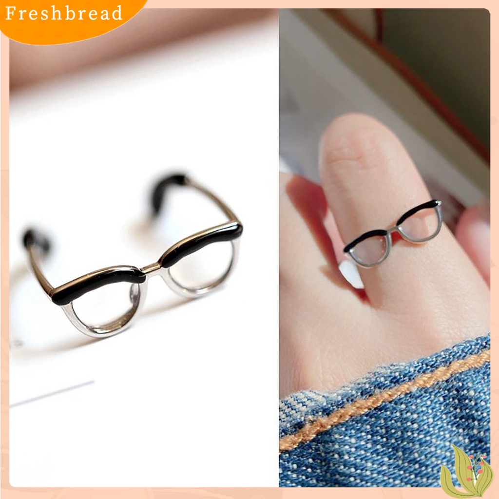 &lt; Freshbread &gt; Cincin Lady Bukaan Halus Gadis Kacamata Dapat Disesuaikan Bentuk Cincin Jari Untuk Pakaian Sehari-Hari