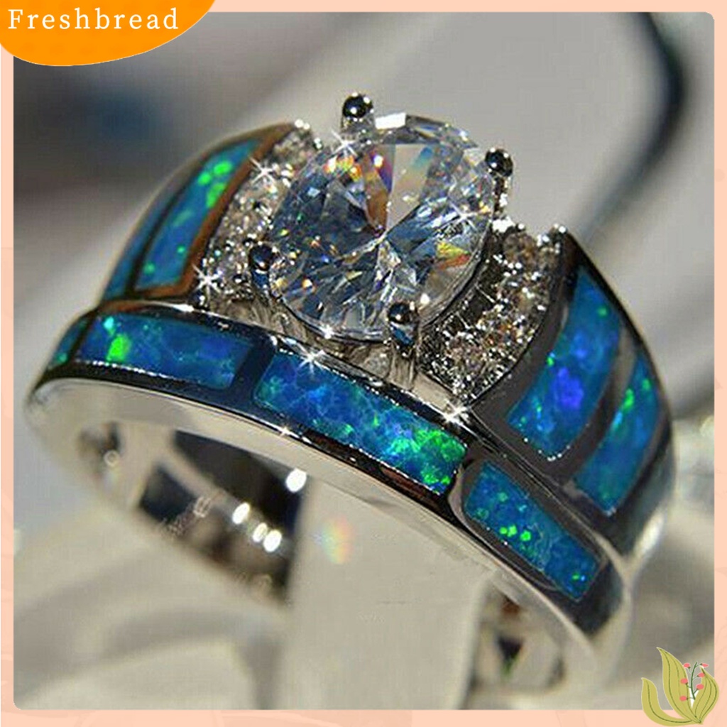 &lt; Freshbread &gt; 2 Pcs Knuckle Rings Bersinar Berlian Imitasi Geometris Buatan Batu Permata Electroplating Dekorasi Hypoallergenic Mewah Biru Cubic Zirconia Pernikahan Rings Wanita Perhiasan