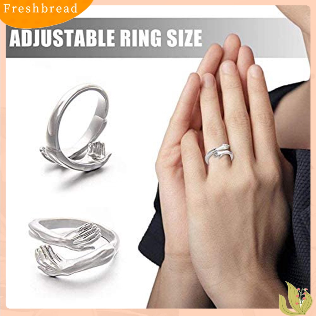 &lt; Freshbread &gt; Cincin Hugging Adjustable Open End 2warna Adjustable Finger Jewellery Untuk Pasangan