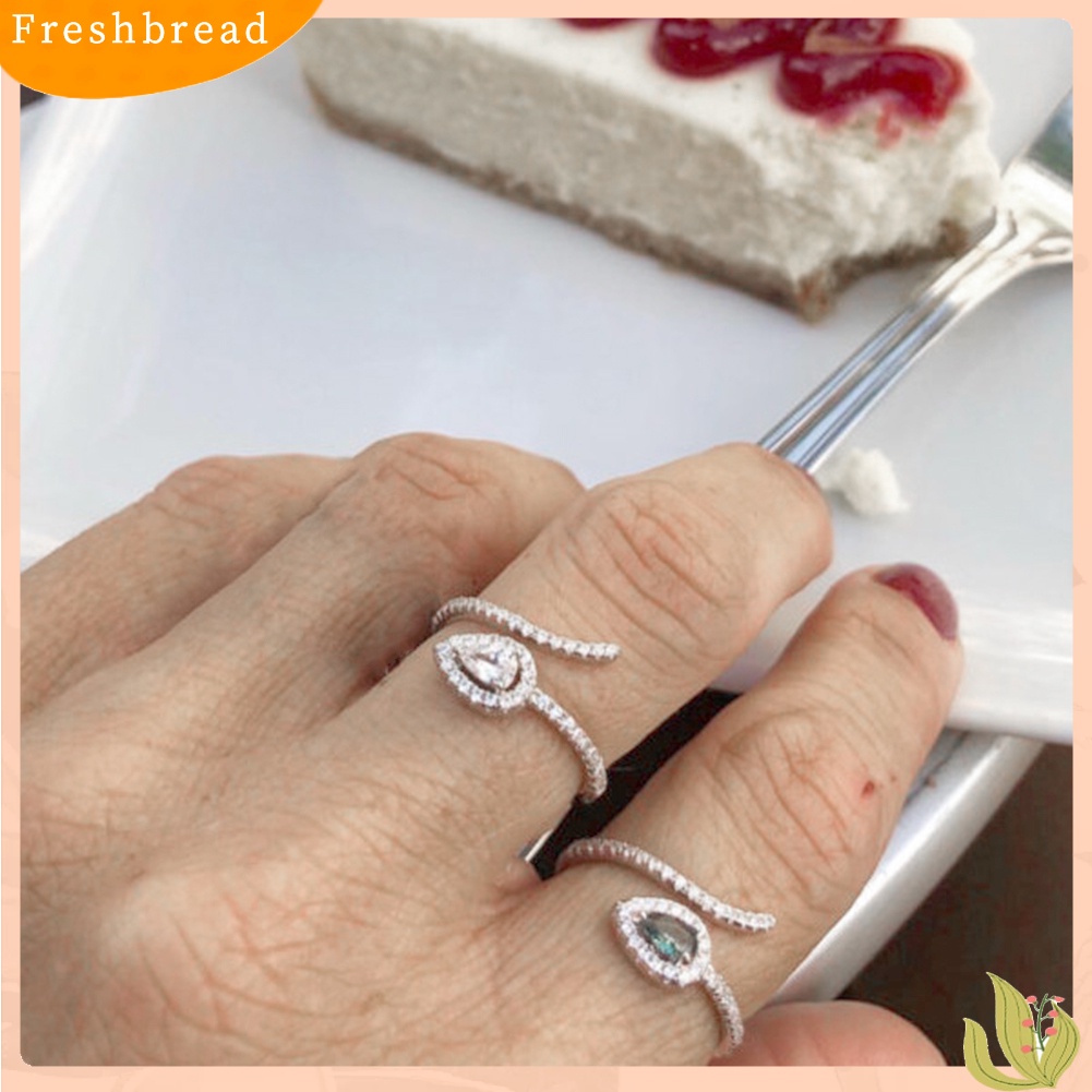 &lt; Freshbread &gt; Fashion Wanita Ular Kelahiran Berlian Imitasi Jari Cincin Pembukaan Yang Dapat Disesuaikan Perhiasan Hadiah