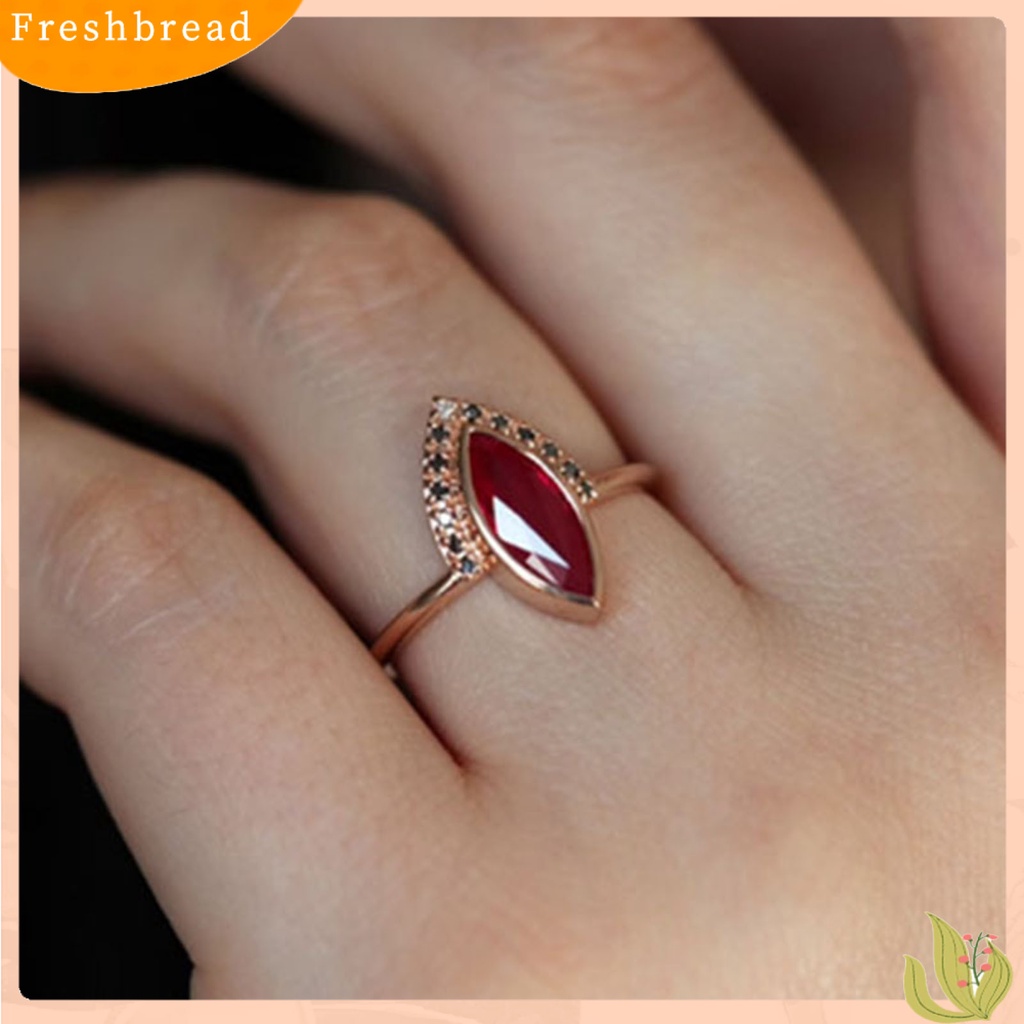 &lt; Freshbread &gt; Cincin Wanita Merah Berlian Imitasi Gaya Vintage Classic Pasangan Knuckle Ring Untuk Pernikahan