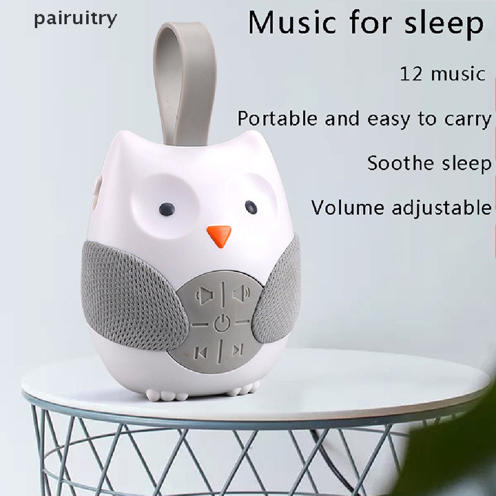 Prt Portable Owl White Noise Machine Baby Soother Dengan 10lagu Musik Lampu PRT