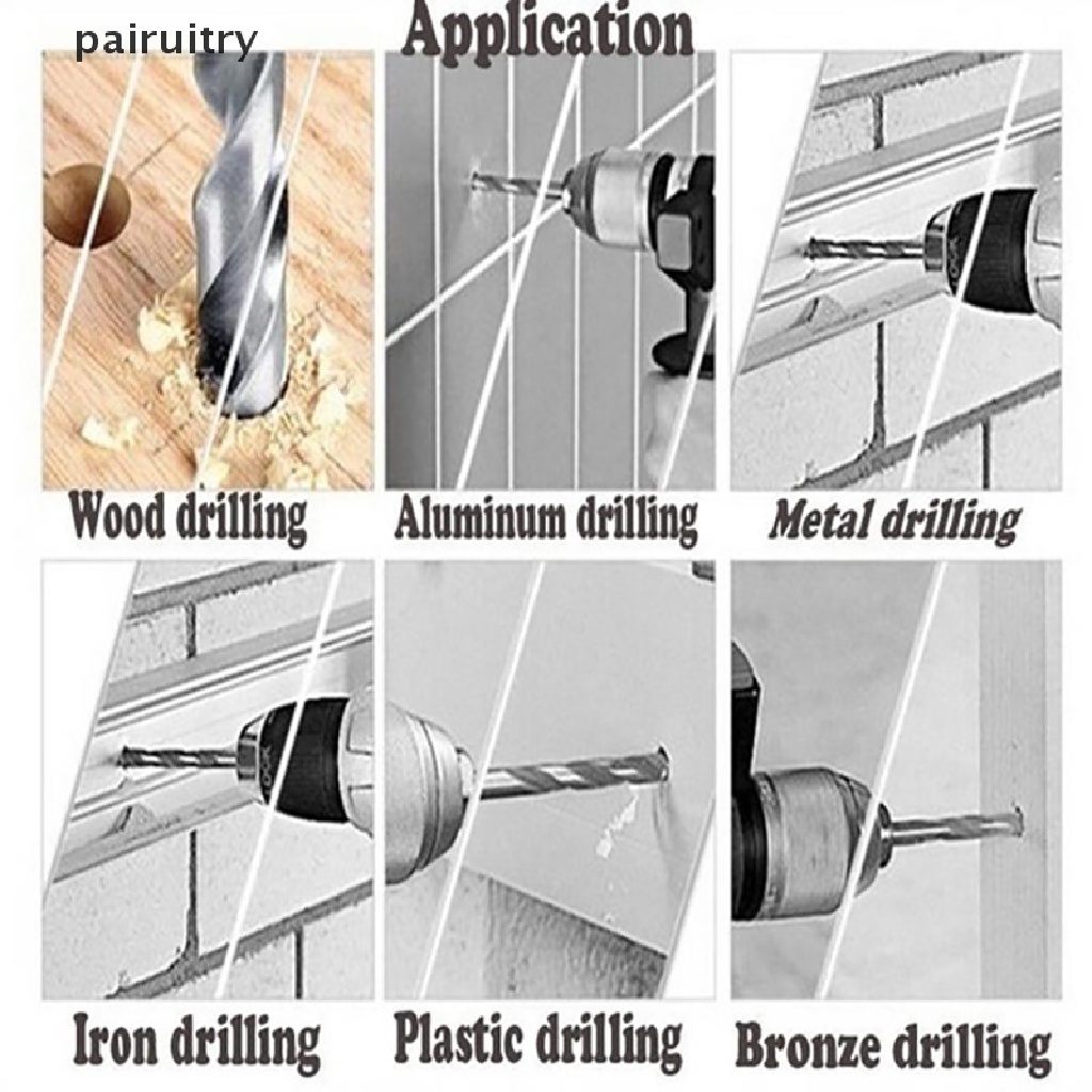 Prt 100/50pcs Titanium Coated HSS High Speed Steel Drill Bit Set Alat PRT