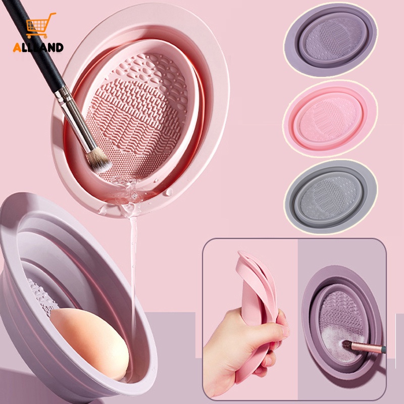 Sikat Cuci Lipat Silikon/Beauty Egg Makeup Brushes Pembersih Mangkok/Cleaning Pad Foundation Makeup Tools Scrubbe Board