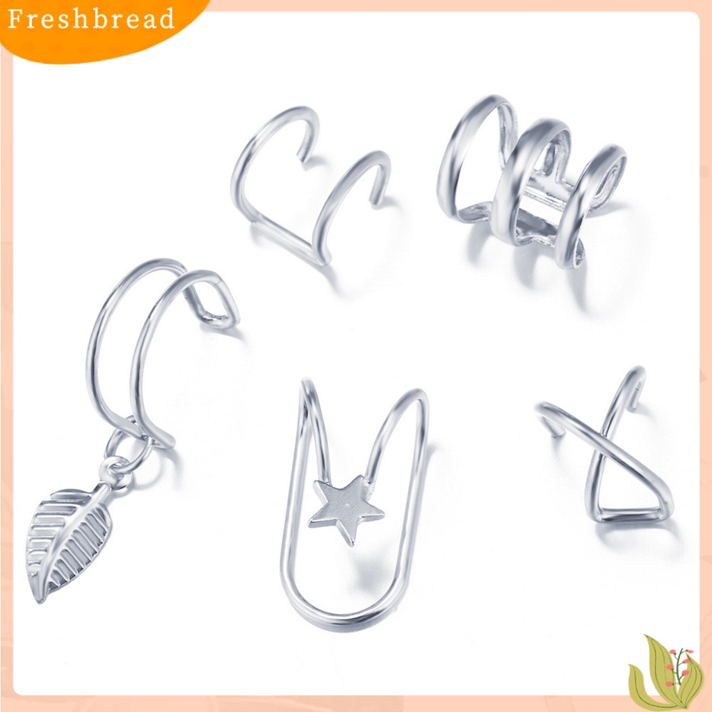 &lt; Freshbread &gt; 5Pcs/Set Kreatif Ganda C Berbentuk U Tulang Rawan Tanpa Tindik Anting Klip Telinga