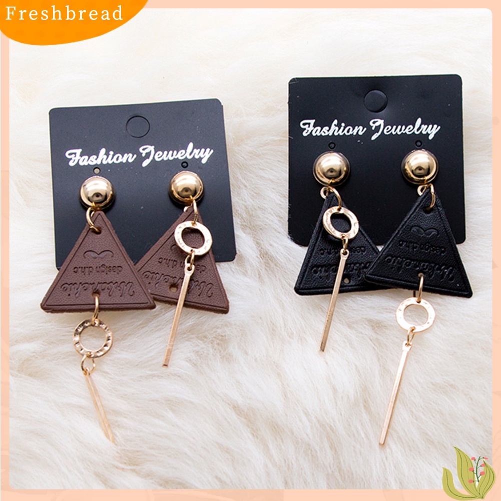 &lt; Freshbread &gt; Fashion Unsyetris Segitiga Menjuntai Panjang Drop Anting-Anting Wanita Eardrop Perhiasan