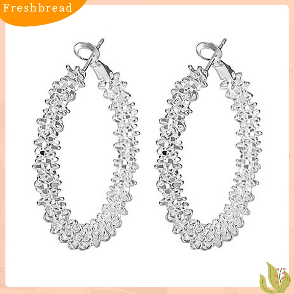 &lt; Freshbread &gt; 1pasang Anting Hoop Ringan Fashion Alloy Tidak Teratur Disimpul Bulat Lingkaran Hoop Earrings Untuk Wanita