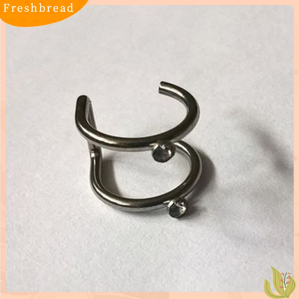 &lt; Freshbread &gt; 1Pc Wanita Berlian Imitasi Hias Helix Tulang Rawan Manset Telinga Tanpa Tindik Klip On Earring