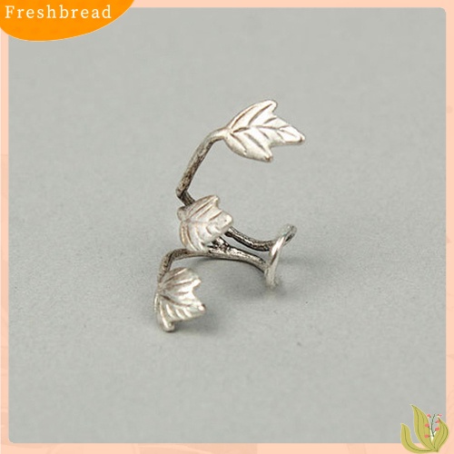 &lt; Freshbread &gt; 1Pc Vintage Alloy Ear Stud Desain Daun Anting Telinga Manset Klip Telinga Cincin Perhiasan