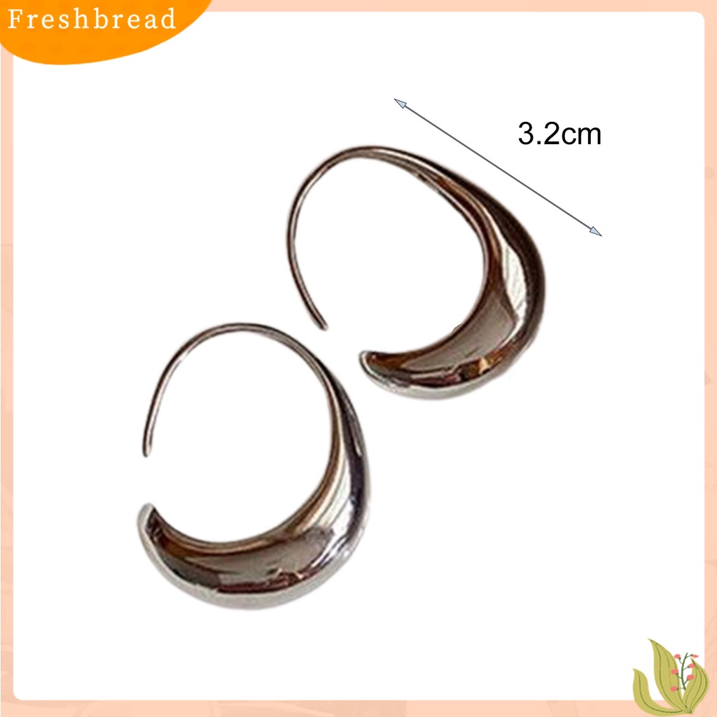 &lt; Freshbread &gt; 1pasang Anting Hoop Geometris Busur Sederhana Ringan Indah Chic Anting Untuk Minimalis