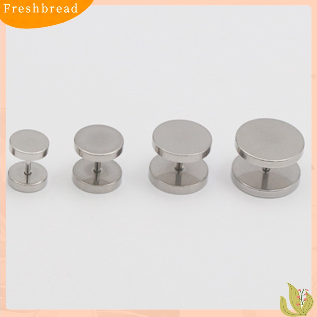 &lt; Freshbread &gt; Anting Stud Simplicity Dekorasi Tidak Alergi Bulat Pria Ear Studs Hadiah Ulang Tahun