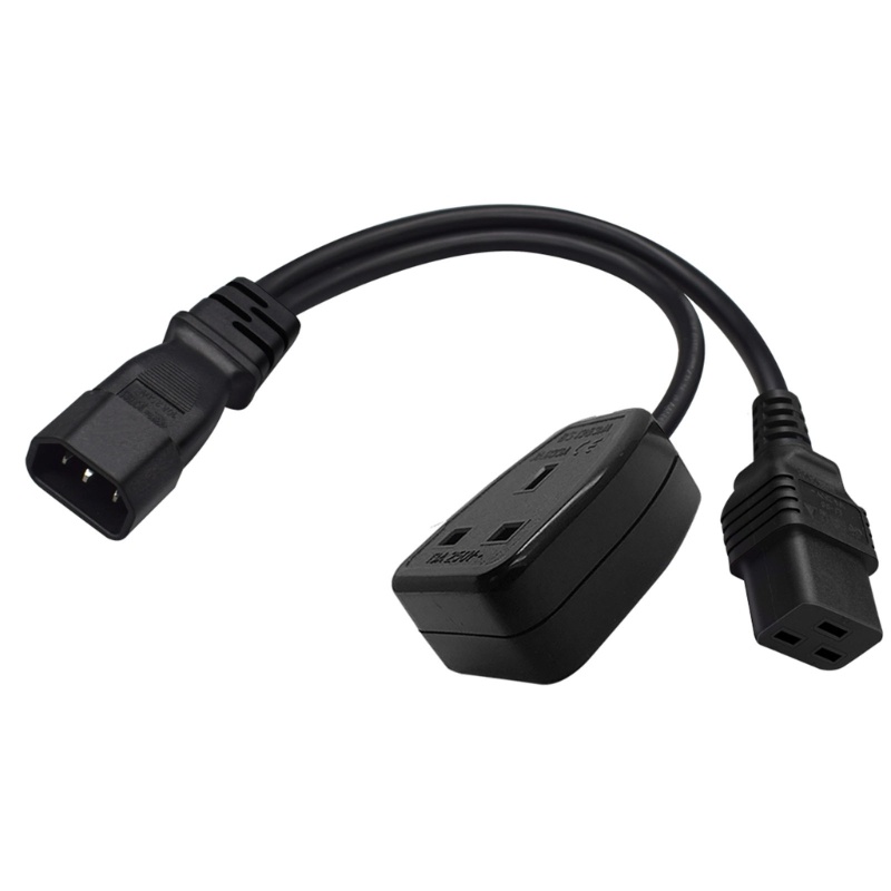 Vivi 3termina IEC320-C14 to C19+UK13A Kabel Listrik Male to Female Cord Wire Line