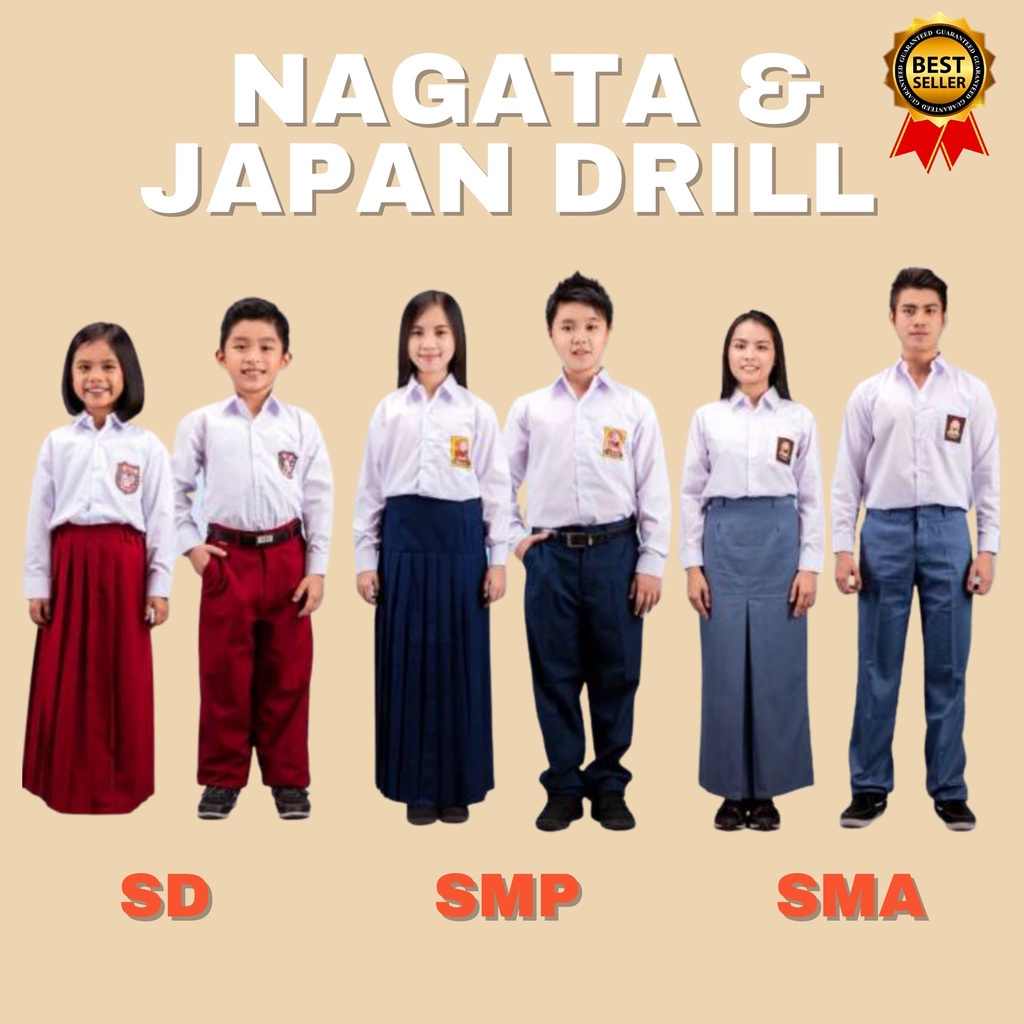 Kain Nagata &amp; Japan Drill Bahan Seragam Sekolah High Quality