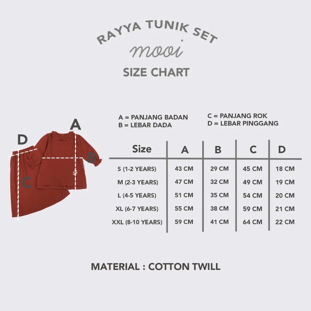 RAYA COLLECTION MOOI RAYYA TUNIK SET/ SETELAN TUNIK ANAK