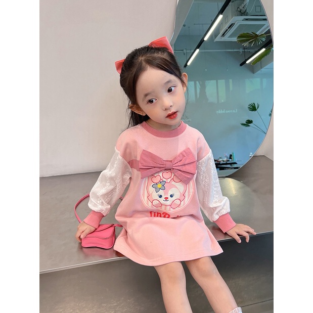 GAUN DRESS ANAK PEREMPUAN CEWEK MODEL PITA KUCING IMPORT