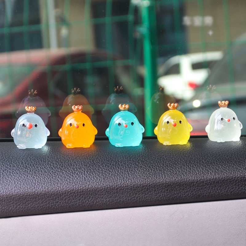 [Harga Grosir] Luminous Chicks Mobil Hiasan Kartun Lucu Mini Resin Pemodelan Ayam Dashboard Mobil Mainan Boneka Kreatif Perekat Diri Auto Interior Dekorasi