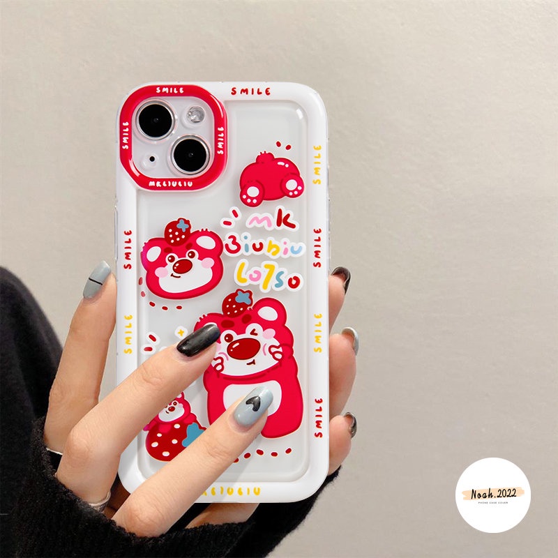 Kartun Toy Story Cute Strawberry Bear Manyo Casing Untuk Samsung A23 A04 A03s A50s A52 A02s A30 A13 A32 A30s A11 A20 A12 A50 A04s A03 A04E A52s F23 M23 Airbag Soft Shockproof Case