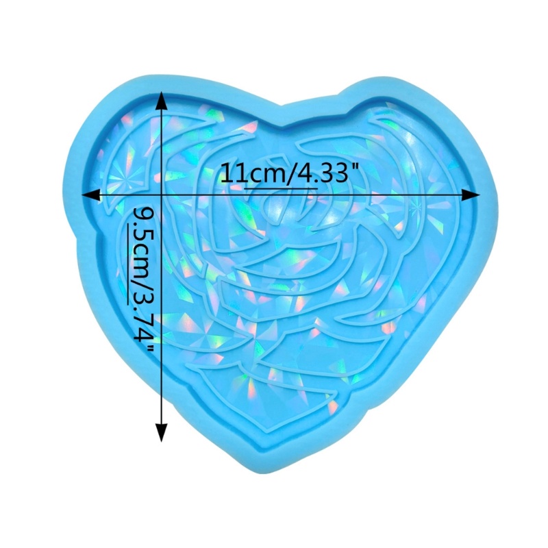 Siy Coaster Cetakan Untuk Pengecoran Resin Silikon Resin Coaster Mold Heart Rose Epoxy Resin Mold for Resin DIY Artwork