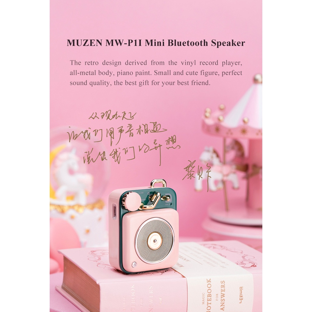 MUZEN MW-P1 Tombol Mini Bluetooth Speaker Hadiah Klasik Kreatif Logam Kecil Suara Nirkabel