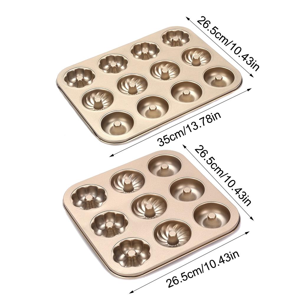 9/12cup Baking Tray Tahan Karat Dapur Cookies Cetakan Lucu Carbon Steel Cupcake Pan Roti Ringan Muffin Nampan