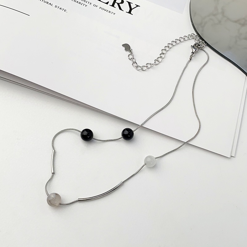 We Flower Vintage Glossy Opal Beads Charm Choker Kalung Untuk Wanita Pria Chic Rantai Ular Kalung Gaya Perhiasan Aksesoris