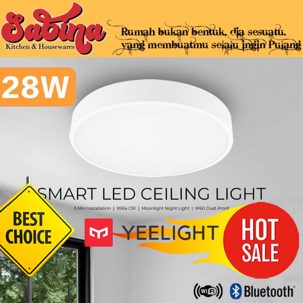 Lampu Plafon Gantung LED Ceiling Lamp WiFi Bluetooth Tri Color Remote