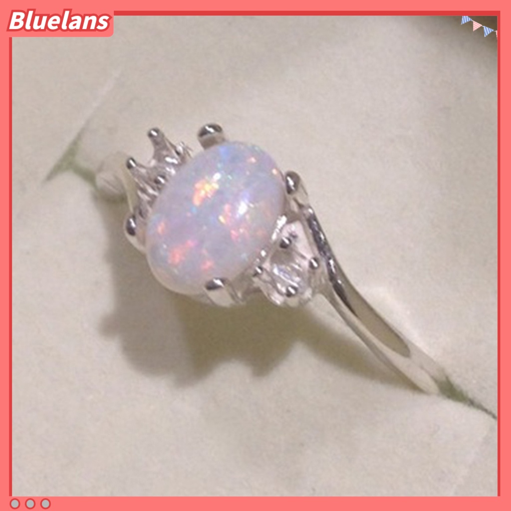 {In Stock} Cincin Kilau Imitasi Opal Berlian Imitasi Hias Tembaga Gaya Wanita Ring Untuk Pernikahan