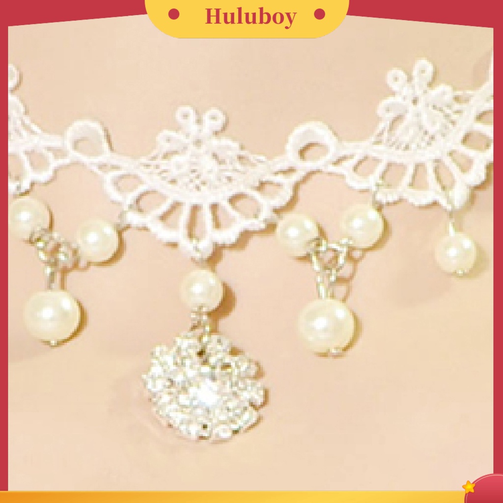 {Ready Stock} Kalung Hollow Mudah Dipakai Mutiara Imitasi Faux Pearl Sexy Gaya Rock Lace Choker Untuk Kehidupan Sehari-Hari