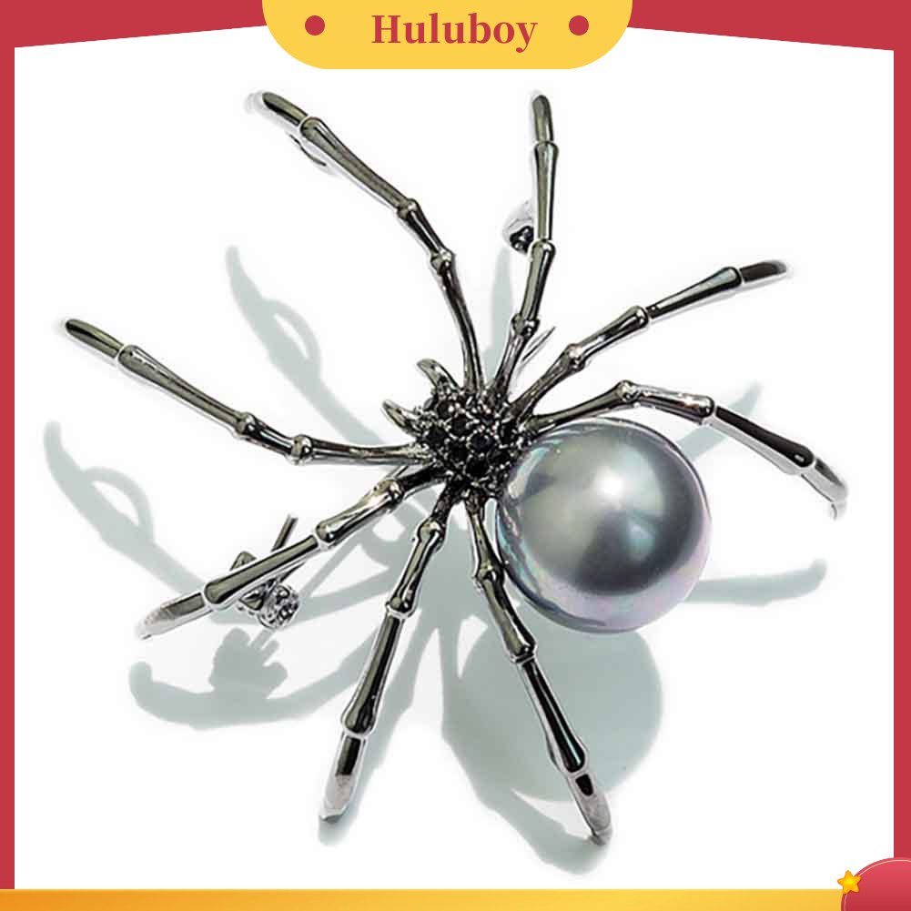 {Ready Stock} Fashion Wanita Berlian Imitasi Mutiara Imitasi Spider Bros Pin Korsase Lapel Perhiasan Hadiah