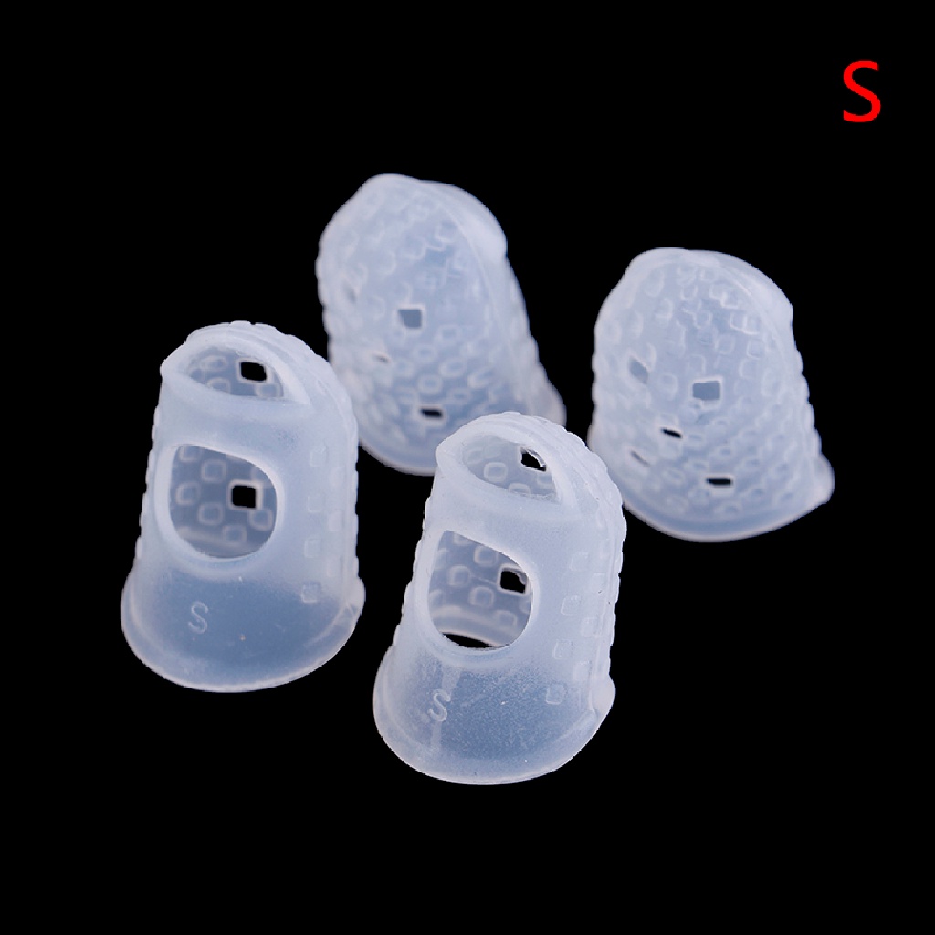 Gentlehappy 4X Pelindung Jari Gitar fingertip picks silicone guard plectrum bass ukulele id