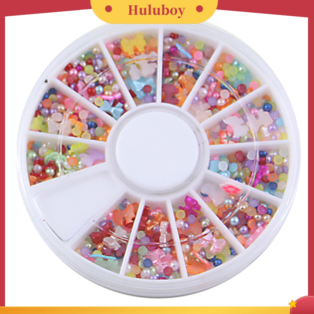 {In Stock} 500 Pcs Campuran Datar Kembali Bulat Mutiara Imitasi Manik Busur DIY Nail Art Tip Dekorasi