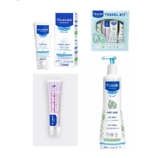 MUSTELA Facial Cream | Barrier Cream | Body Lotion | Gentle Shampoo Travel Kit Cream Baby