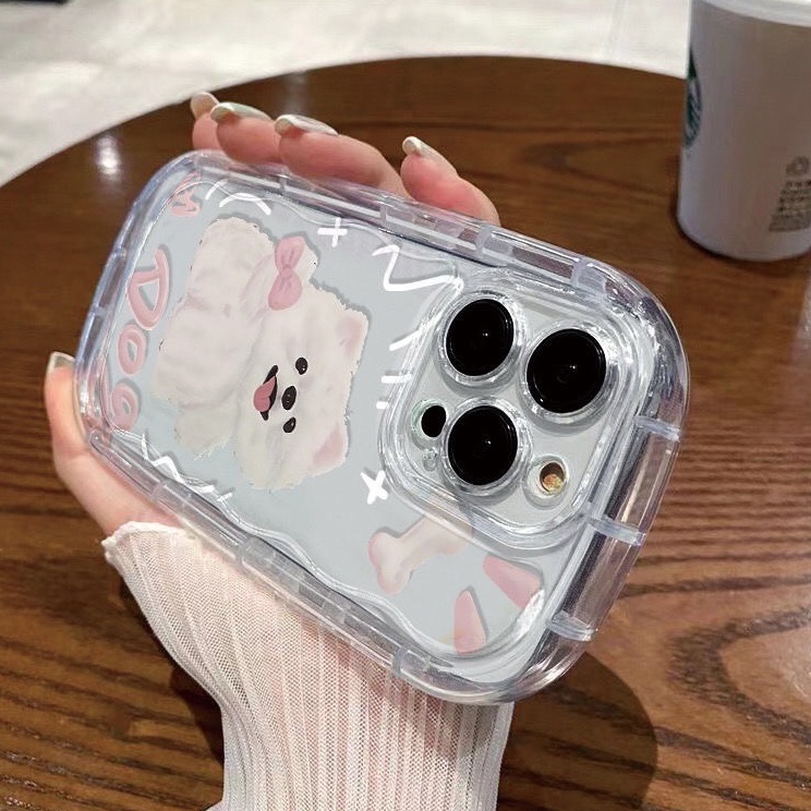 IPHONE Soft Case Anjing Lucu Kompatibel Untuk Iphone14 12 13 11 Pro XS Max Casing XR X8 +7 Plus TPU Shockproof Transparan Phone Cover Silicone