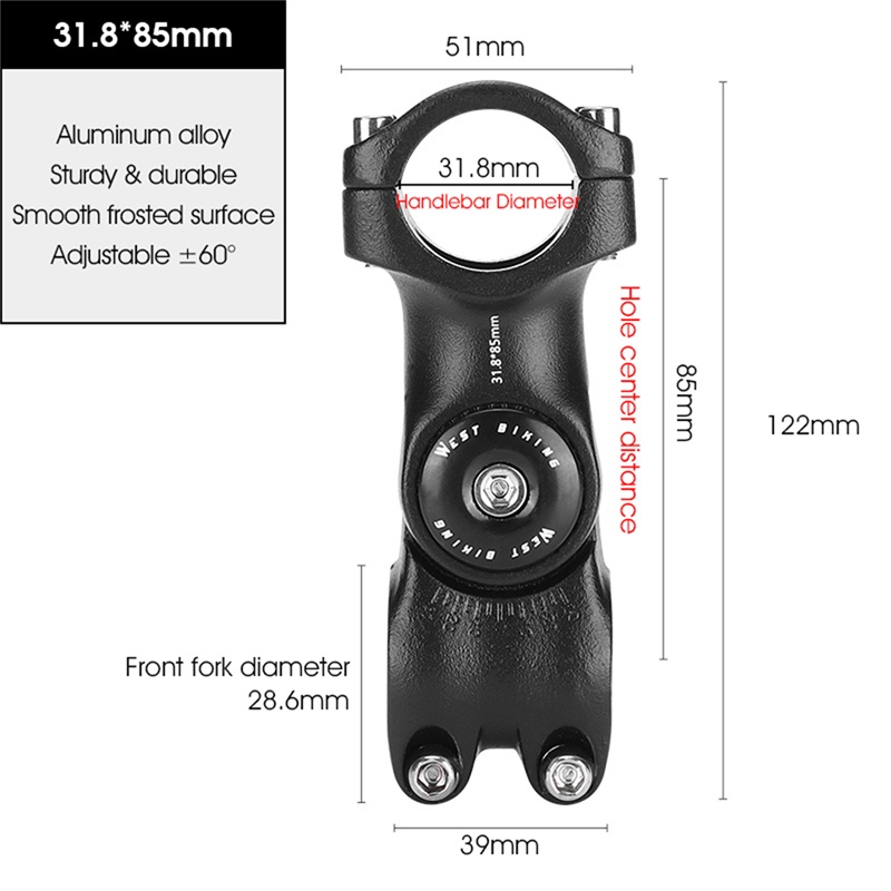 [AYBX] Tangkai Sepeda Batang Sepeda Gunung Part Handle Riser Stang Perangkat Peninggi Pegangan Pengangkat Fitting Digunakan Untuk Menyesuaikan Sudut Vertikal