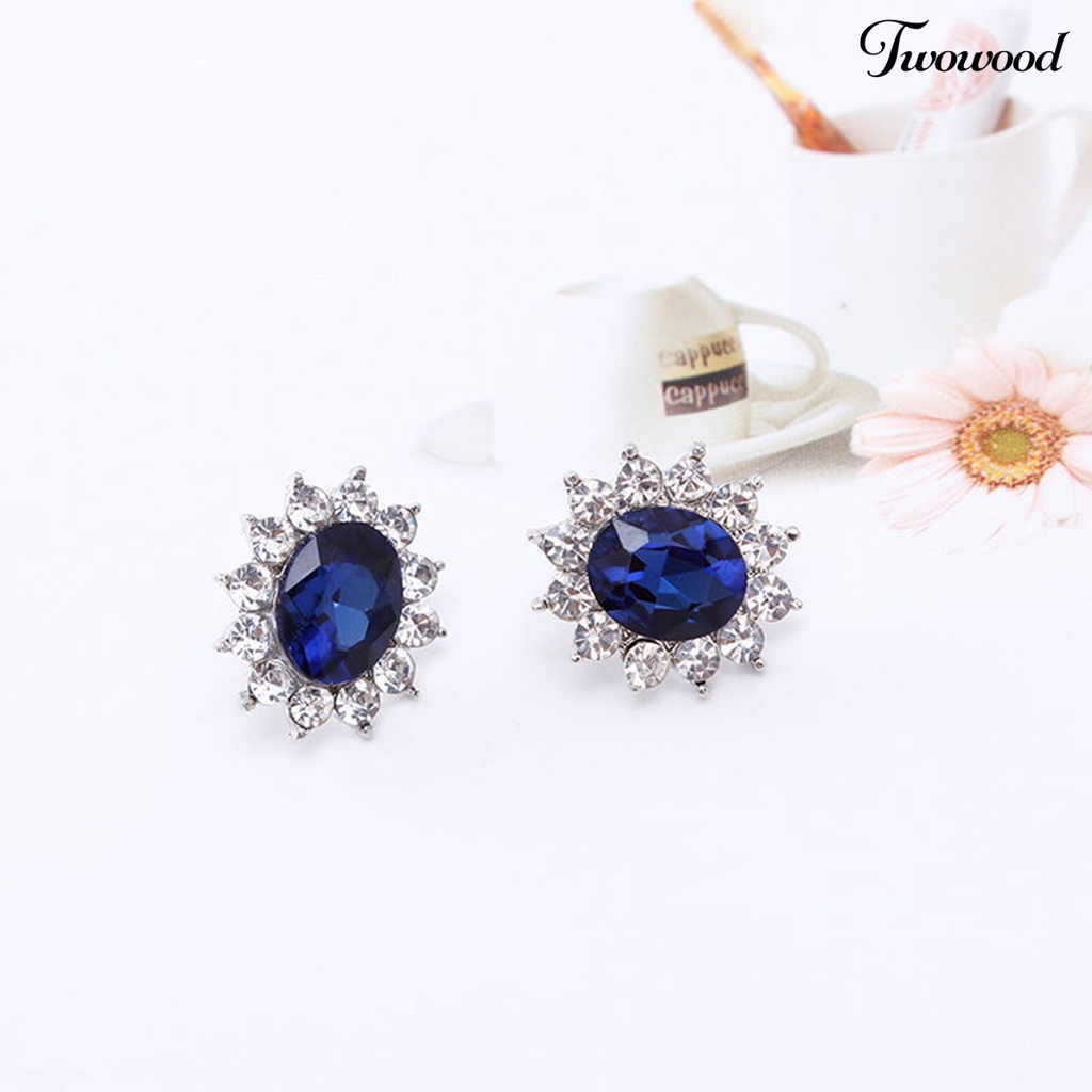 Twowood Set Perhiasan Elegan Set Perhiasan Anting Fashion Alloy Ramah Kulit Untuk Pesta