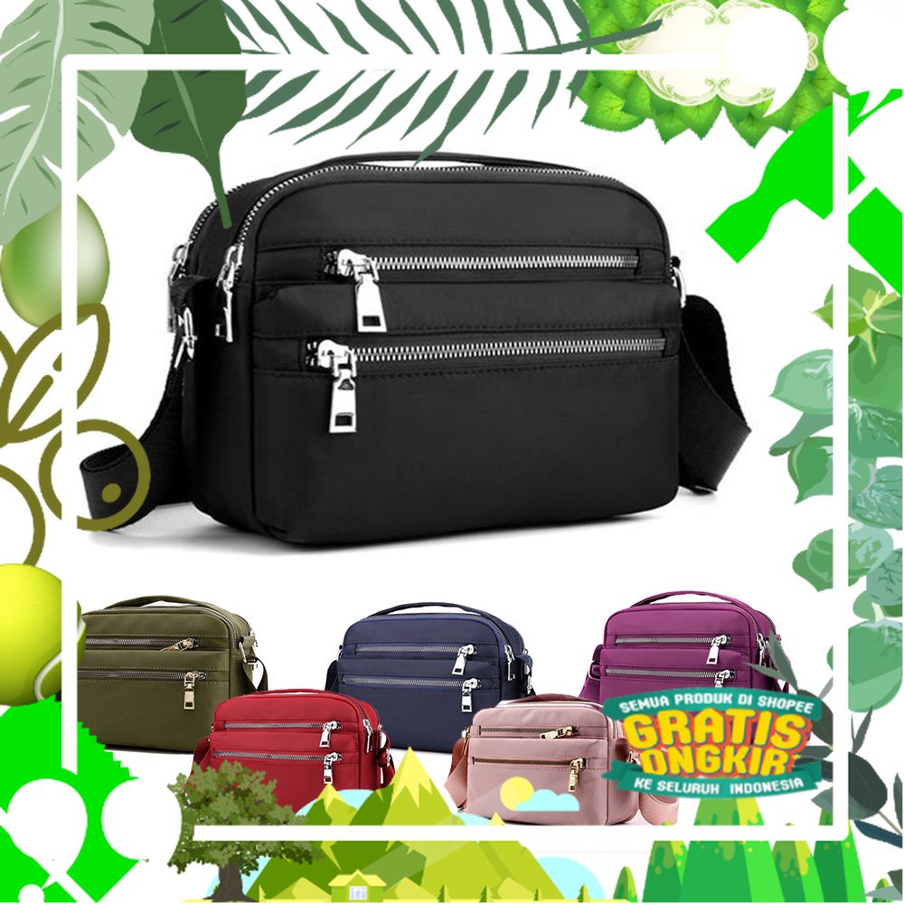 Tas selempang wanita mikro two pocket resleting remaja cewek kerja ibu pejabat/ Trendy Modis