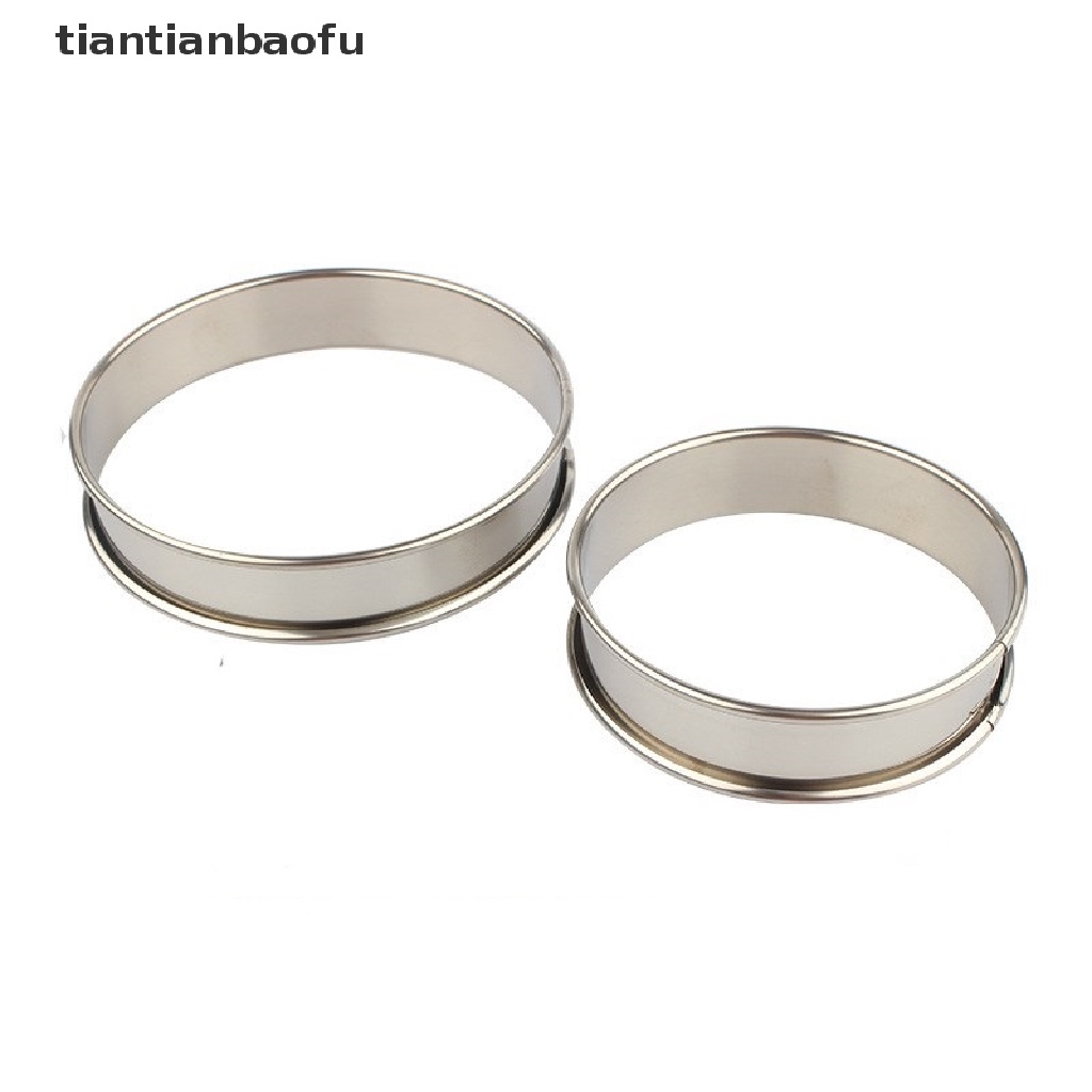 [tiantianbaofu] 8/10cm Stainless Steel Cincin Bulat Cetakan Muffin Double Tart Baking Tools Butik