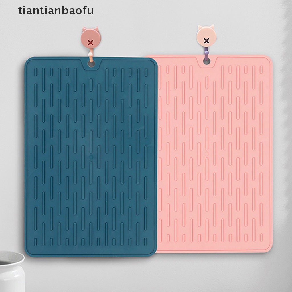 [tiantianbaofu] Silicone Drainer Mat Anti Slip Tray Peralatan Makan Cushion Organizer Protection Mat Butik