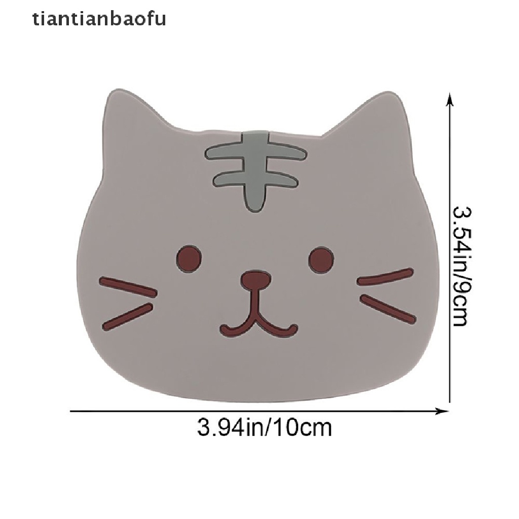 [tiantianbaofu] Kartun Kucing Berbentuk Tikar Teh Cup Holder Mat Kopi Minuman Coaster Insulated Pad Boutique