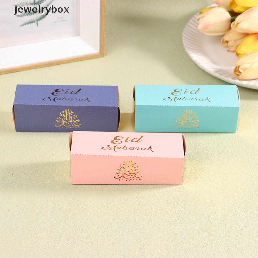 [jewelrybox] 10pcs EID Mubarak Gift Box Ramadhan Kareem Dragee Candy Cookie Packing Kotak Butik