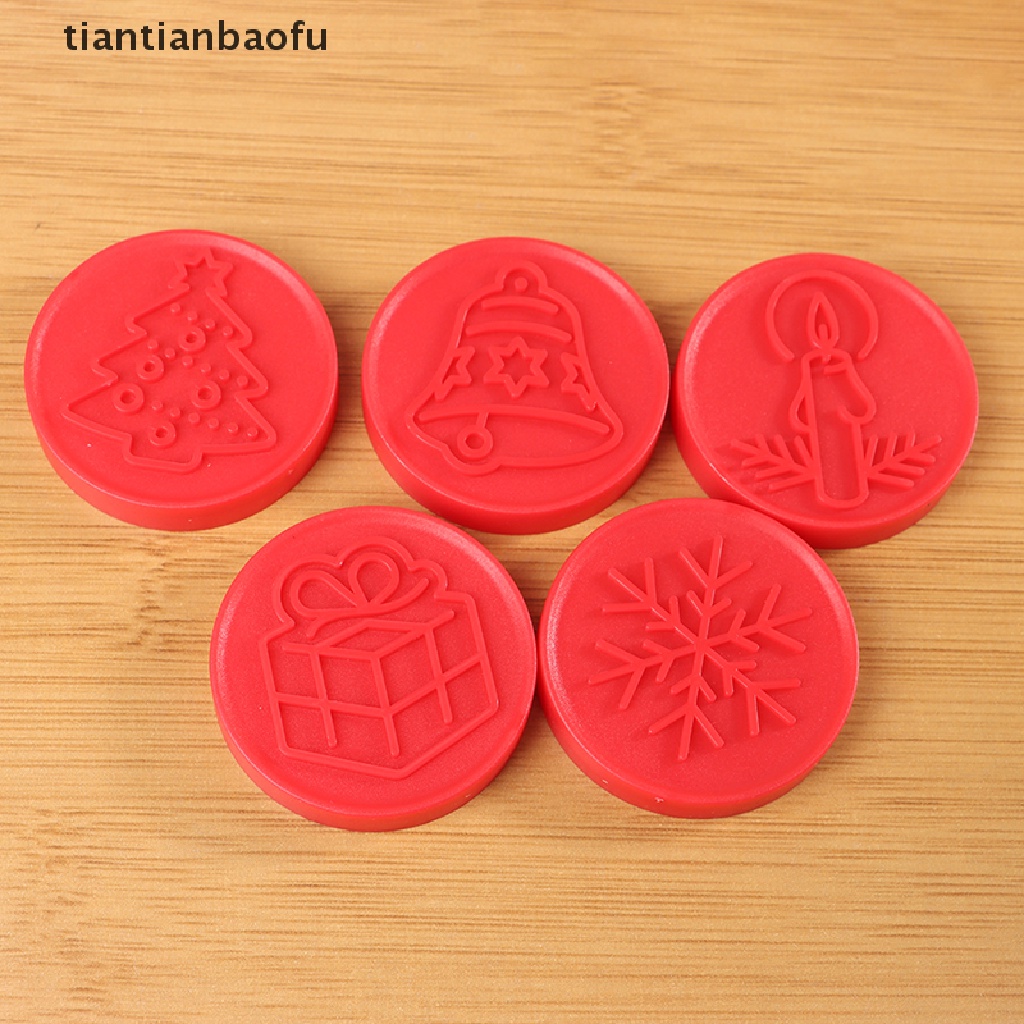 [tiantianbaofu] 6pcs/set Kartun Cookies Stamps Cetakan Plunger Coklat Fondant Kue Embosser Butik