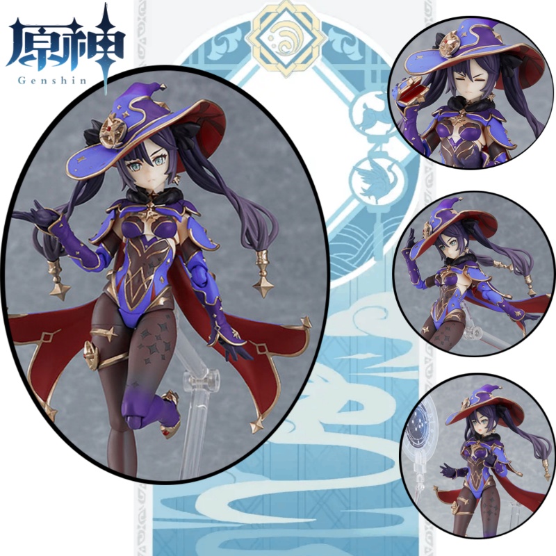 Genshin Impact Figure Figma Astrologist Mona Megistus Sambungan PVC Dapat Bergerak Action Figure Mainan Figurine Collectible Model Boneka