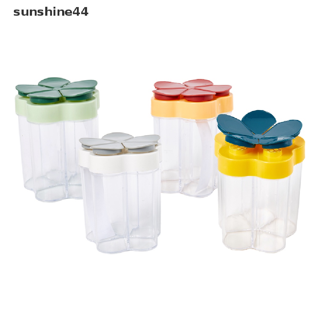 Sunshine Botol Bumbu 5in1 Transparan Sealed Spice Box al Flip Tutup Wadah Toples Bumbu Flap Anti Lembab ID