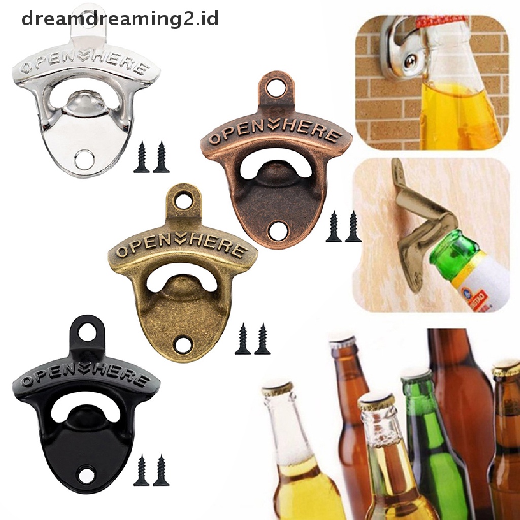 (hot) Alat Pembuka Botol Wine Bir Dinding Vintage Keyring Bar Minum Dapur//