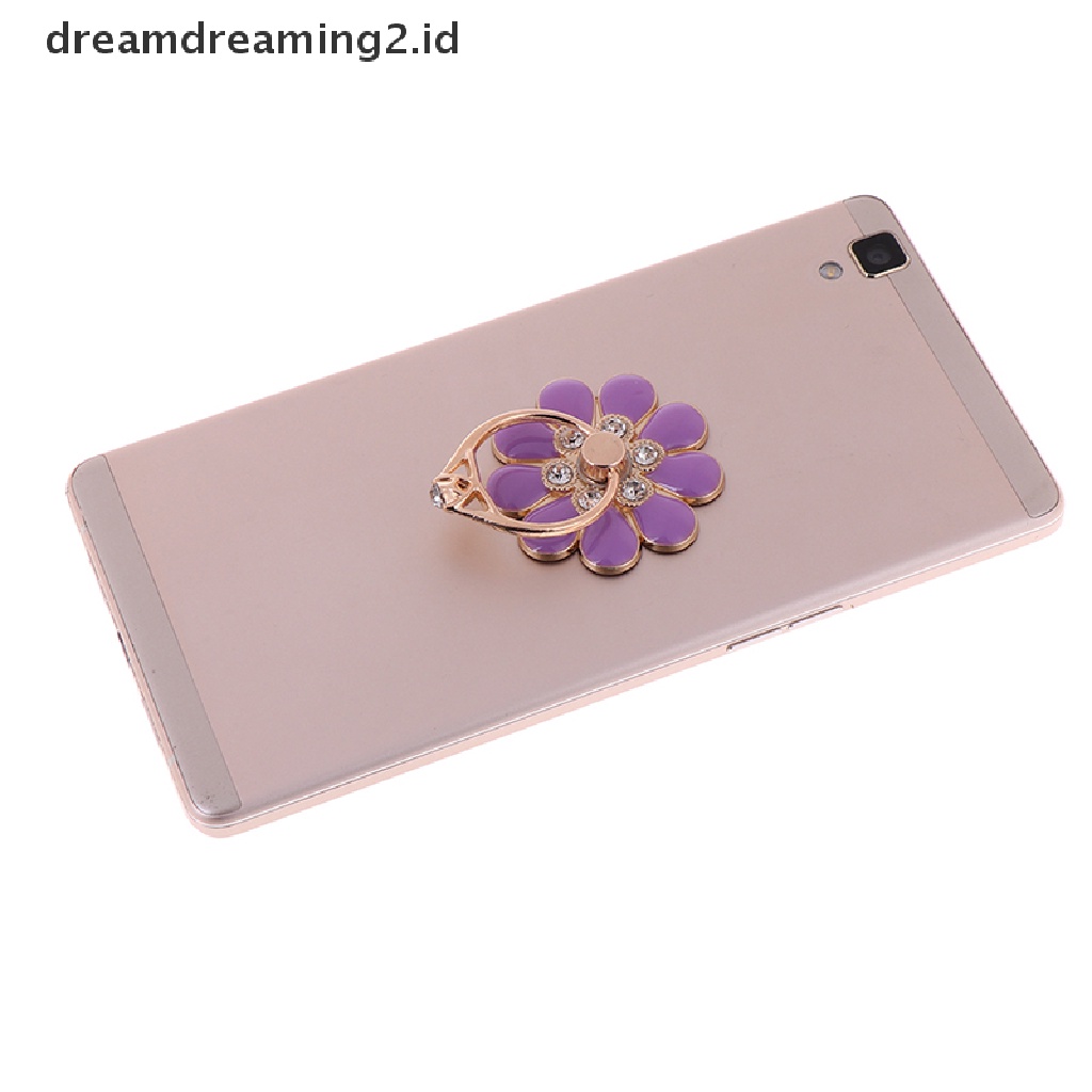 (hot) Bunga Cincin Jari smartphone colorful metal stand holder phone holder Berdiri//
