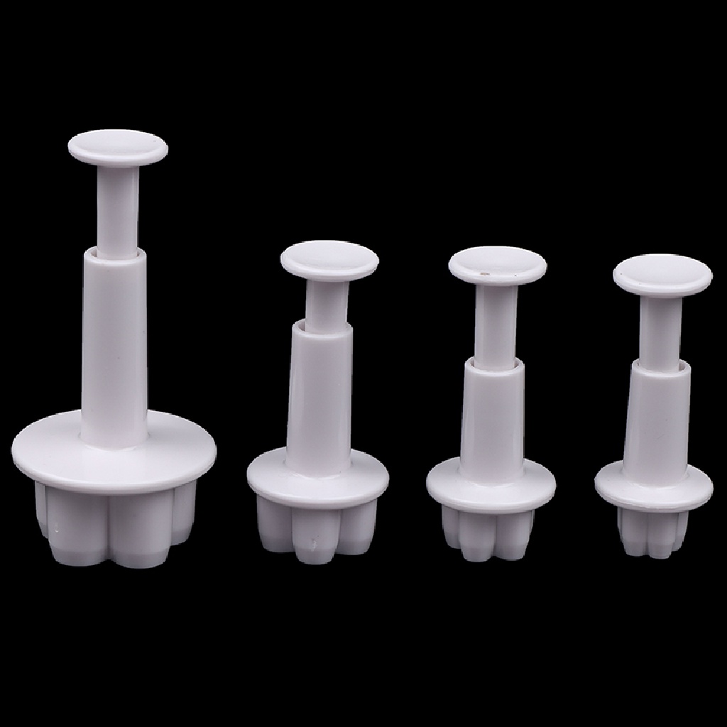 (hot) 4pcs Cetakan Kue Fondant Bunga Plum Plunger Cetakan Kue Kering Decorag Candy Mould//