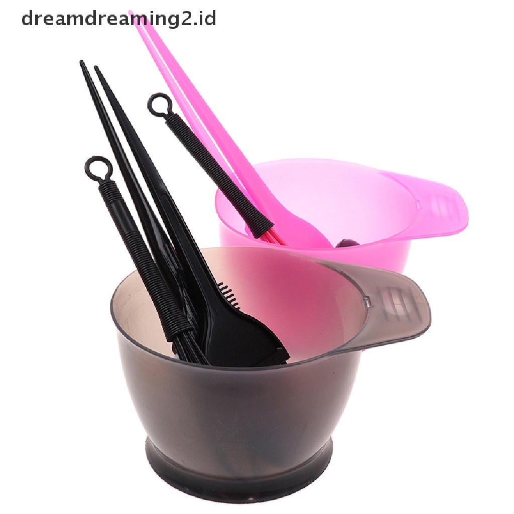 (hot) 5pcs/set Sikat Dan Mangkuk Pewarna Rambut Set Bleaching Dye Kit Sisir Kecantikan//