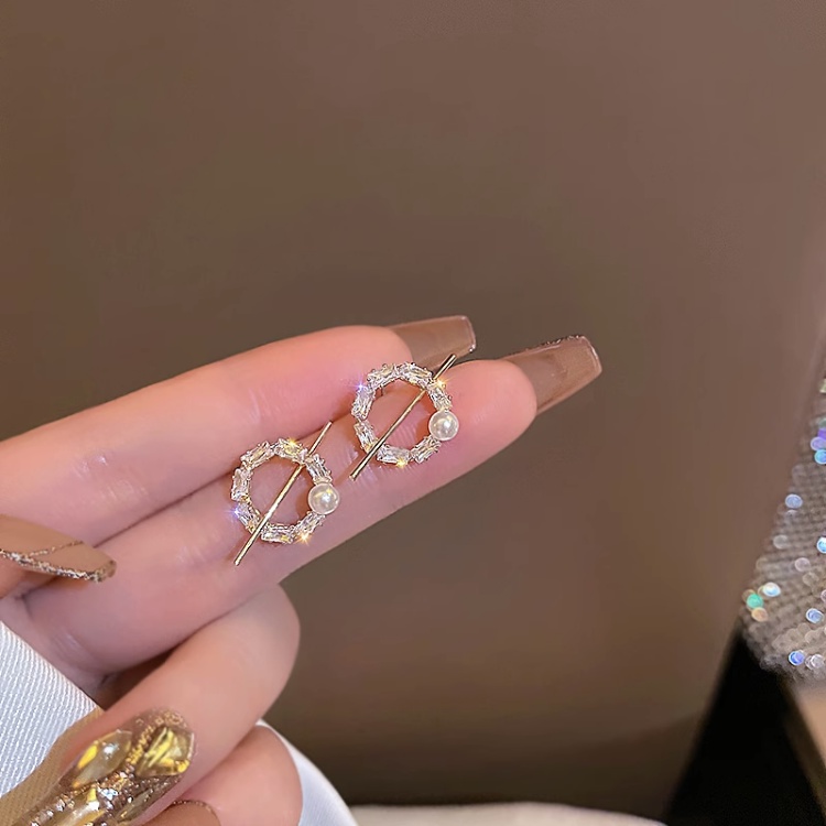 Lucu Mini S925 Perak Disepuh Anting-Anting Mutiara Telinga Studs Untuk Perhiasan Fashion Gadis Manis