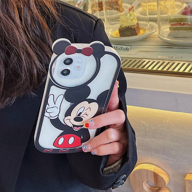 IPHONE Pelindung Kamera Lucu Mickey &amp; Minne Soft Case iP Iphone7 8 14+Plus SE 2020 X XR XS Max11 12 13 Pro Max FTD Casing Apple