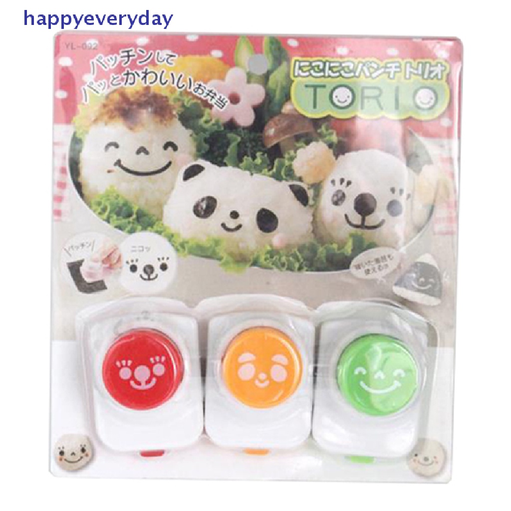 [happy] 3pcs/lot DIY Memasak Dapur Gadget Alat Sushi Smile Nori Aksesoris Onigiri Cetakan Kawaii Sushi Tools Pemotong Ekspresi Wajah [ID]
